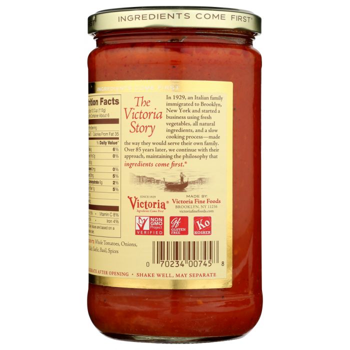 VICTORIA: Low Sodium Marinara Sauce, 24 oz