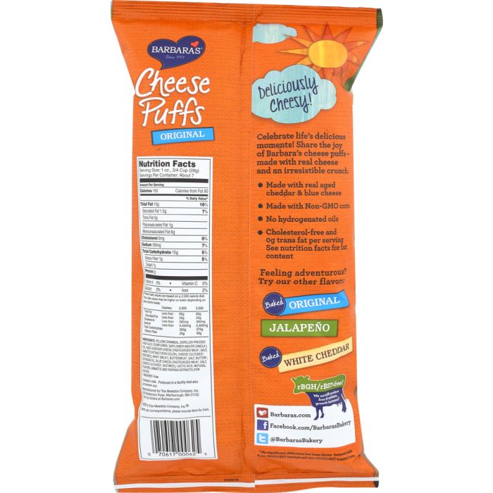 BARBARA'S BAKERY: Cheese Puffs Original, 7 oz