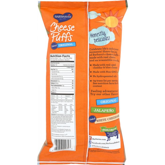 BARBARA'S BAKERY: Baked Cheese Puffs Original, 5.5 oz