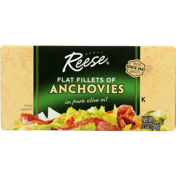 REESE: Flat Fillets of Anchovies in Pure Olive Oil, 2 oz