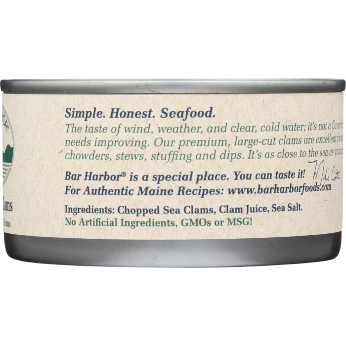 BAR HARBOR: Premium All Natural Chopped Clams, 6.5 oz