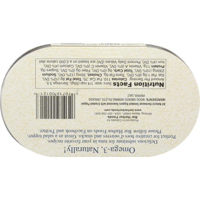 BAR HARBOR: Wild Herring Fillet Seasoned With Cracked Pepper, 6.7 oz