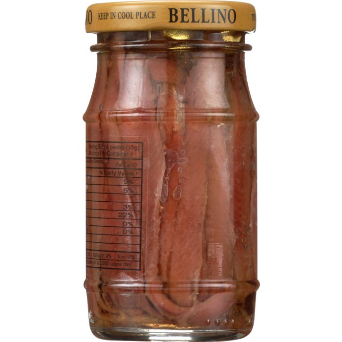 BELLINO: Fillet of Anchovies in Olive Oil & Salt, 4.25 oz