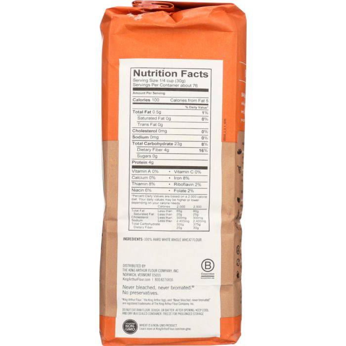 KING ARTHUR FLOUR: White Whole Wheat Flour, 5 lbs