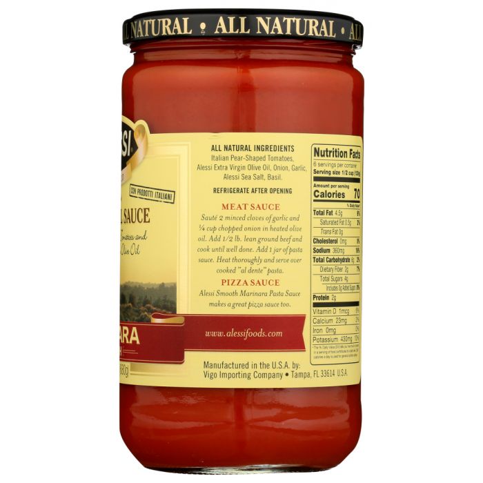 ALESSI: Marinara Pasta Sauce Smooth Style, 24 oz