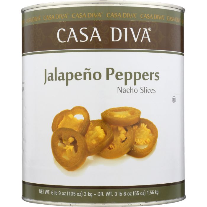 CASA DIVA: Jalapeno Pepper Sliced, 105 oz