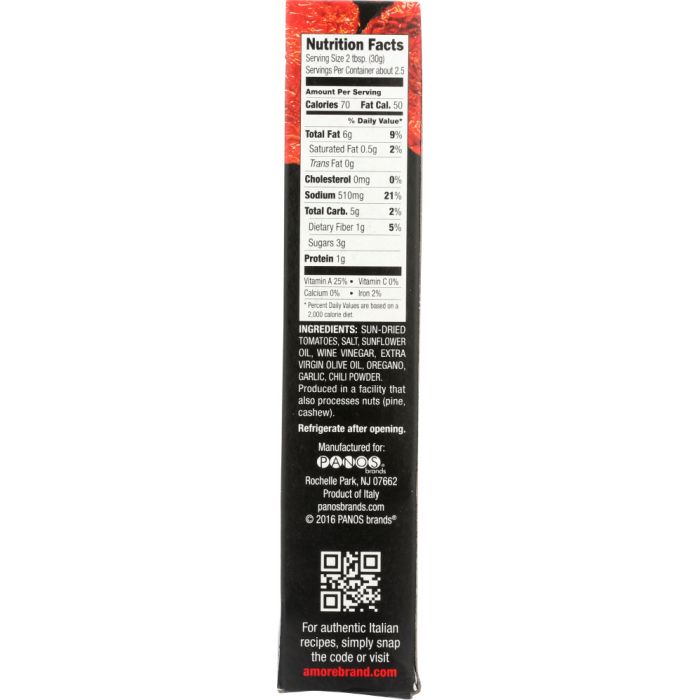 AMORE: Paste Tube Sundried Tomato,  2.8 oz