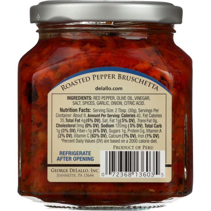 DELALLO: Roasted Pepper Bruschetta, 10 oz