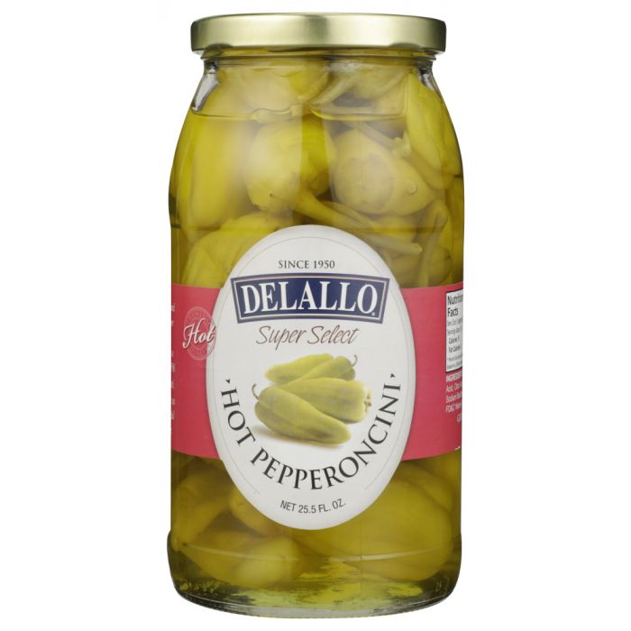 DELALLO: Hot Pepperoncini Super Select, 25.5 oz