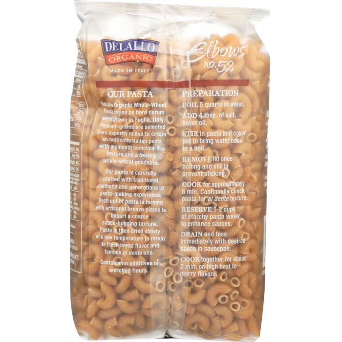 DELALLO: Organic Elbows Pasta No. 52, 16 oz