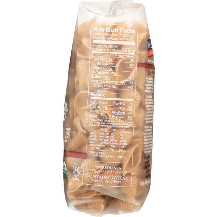 DELALLO: Pasta Whole Wheat Shell, 16 oz