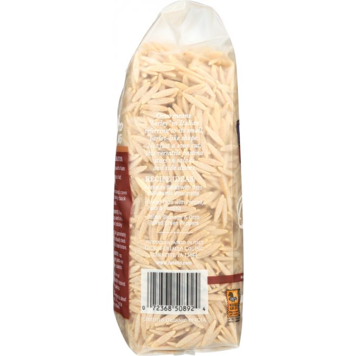 DELALLO: Orzo No. 65 100% Organic Whole Wheat Pasta, 16 oz