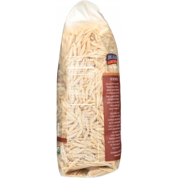 DELALLO: Orzo No. 65 100% Organic Whole Wheat Pasta, 16 oz