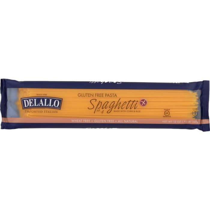 DELALLO: Gluten Free Corn & Rice Spaghetti, Wheat-Free Pasta Crafted With The Finest Corn & Rice, 12 oz