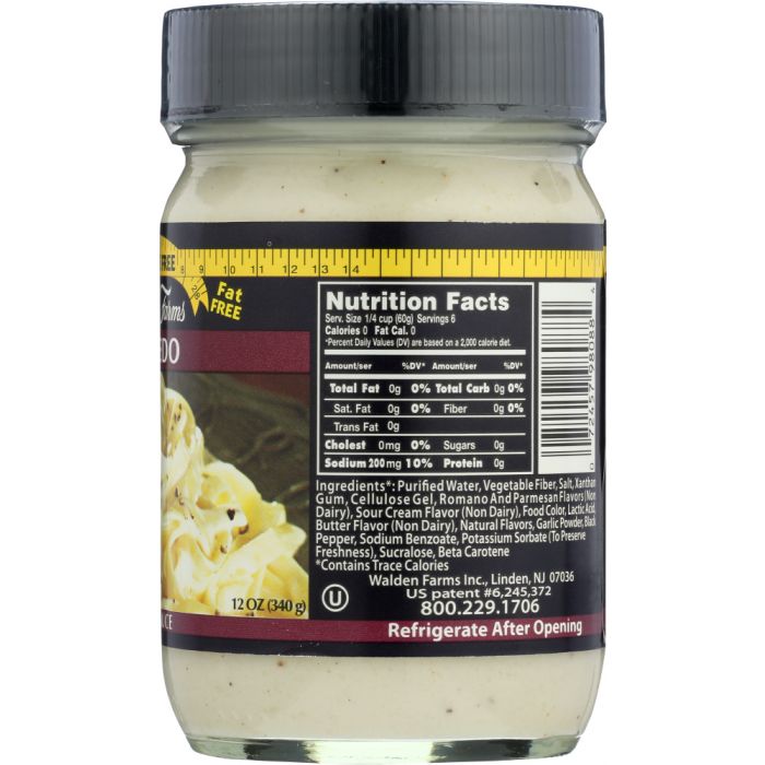 WALDEN FARMS: Calorie Free Pasta Sauce Alfredo, 12 oz