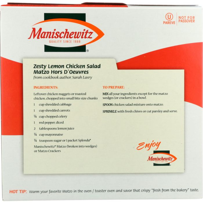 MANISCHEWITZ: Matzo Thin Salted, 10 oz