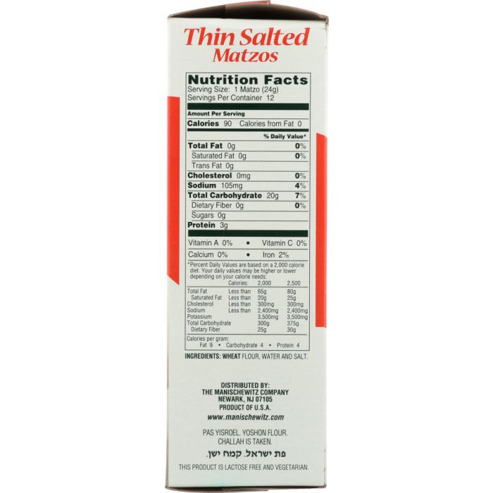 MANISCHEWITZ: Matzo Thin Salted, 10 oz