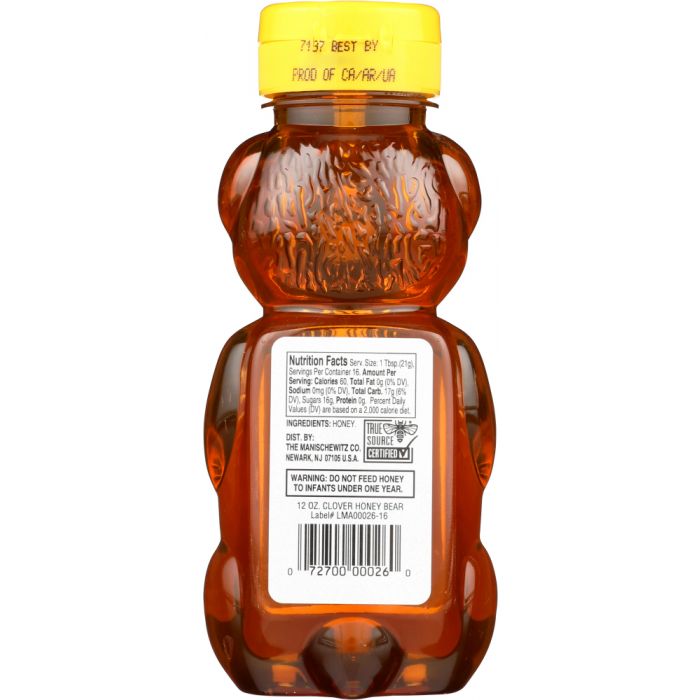 MANISCHEWITZ: Clover Honey Bear Sqeeze, 12 oz