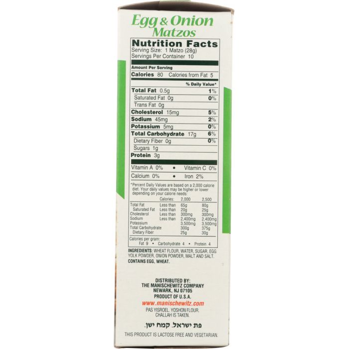 MANISCHEWITZ: Matzo Egg & Onion, 10 oz