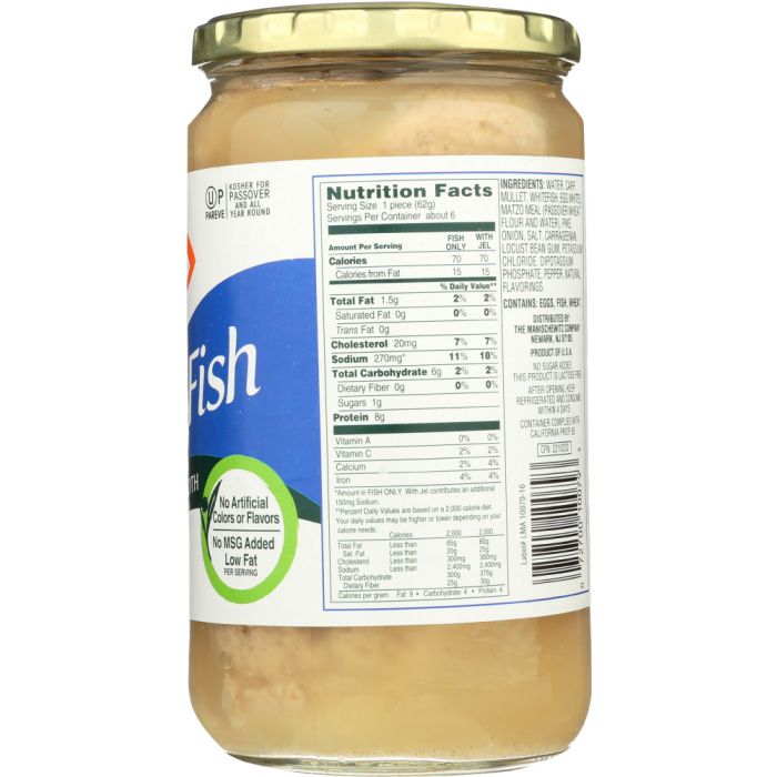 MANISCHEWITZ: Gefilte Fish in Jelled Broth, 24 Oz