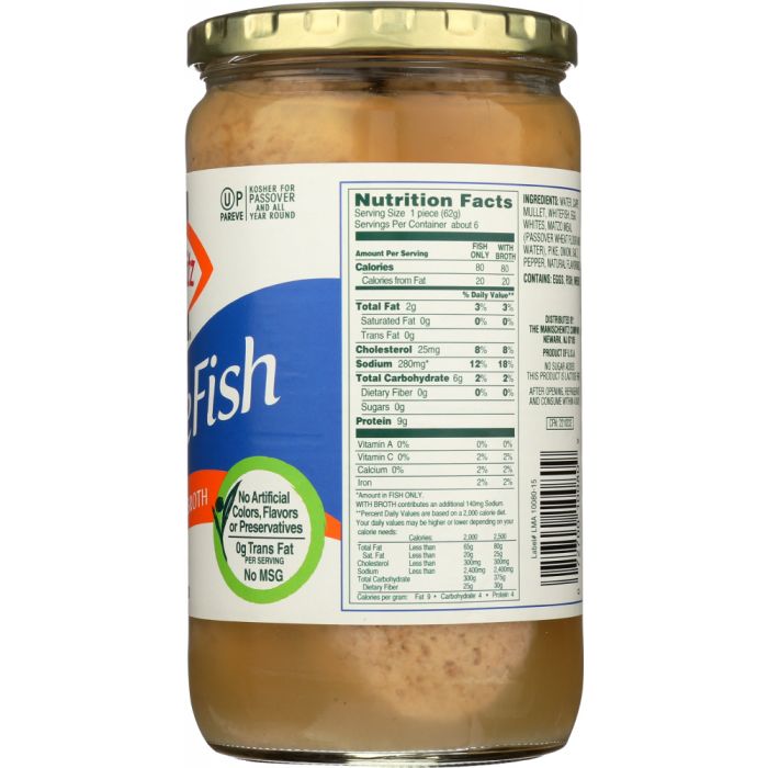 MANISCHEWITZ: Gefilte Fish in Liquid Broth, 24 Oz