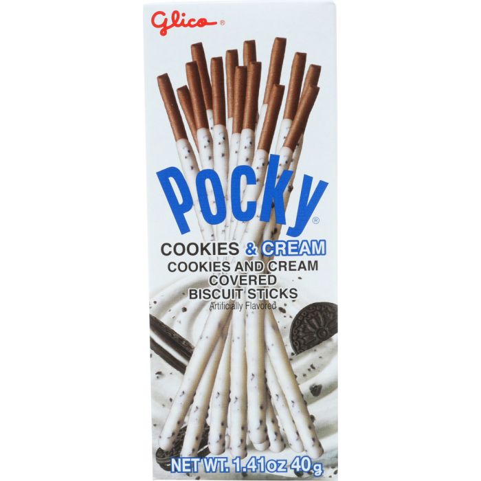 GLICO: Pocky Cookies & Cream Biscuit Sticks, 1.41 oz