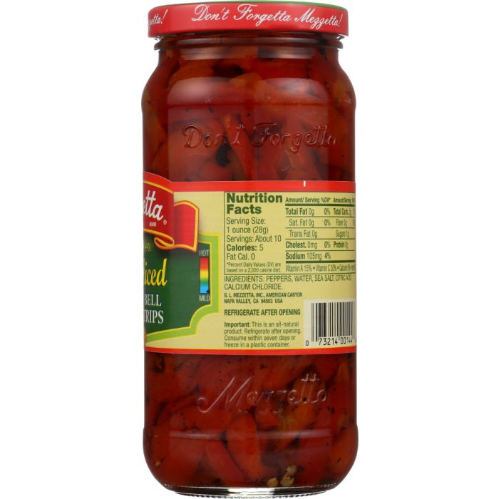 MEZZETTA: Deli-Sliced Roasted Bell Pepper Strips, 16 oz