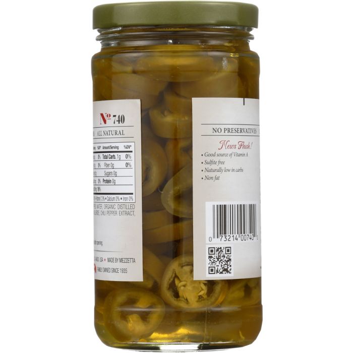 JEFF'S NATURALS: Sliced Tamed Jalapeno Peppers, 12 oz