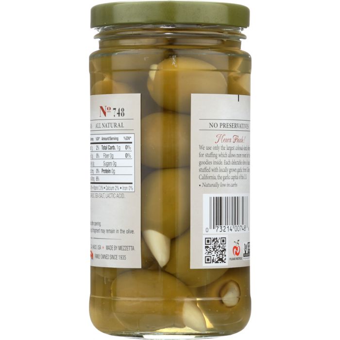 JEFF'S NATURALS: Garlic Stuffed Olives, 7.5 oz