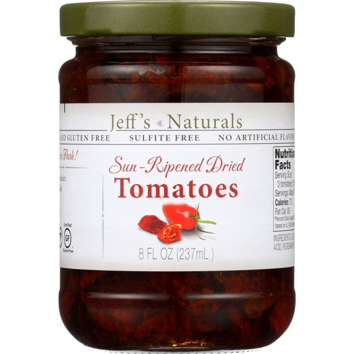 JEFF'S NATURALS: Sun-Ripened Dried Tomatoes, 8 oz