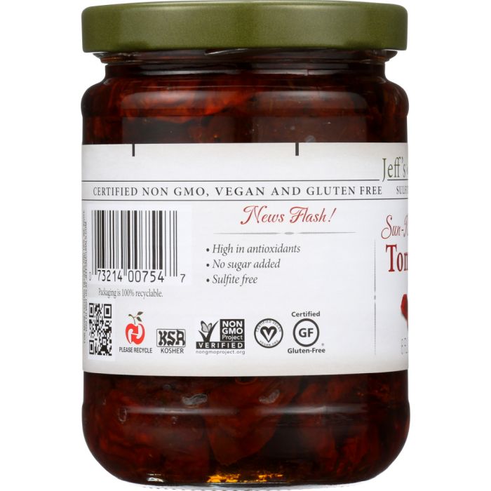 JEFF'S NATURALS: Sun-Ripened Dried Tomatoes, 8 oz