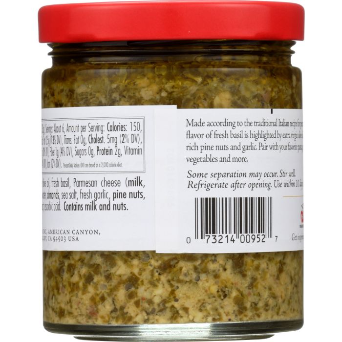 MEZZETTA: Napa Valley Bistro Homemade Style Basil Pesto, 6.25 oz