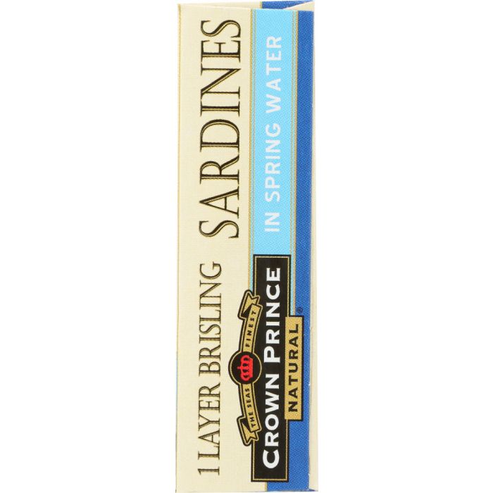 CROWN PRINCE: Brisling Sardines In Spring Water, 3.75 oz