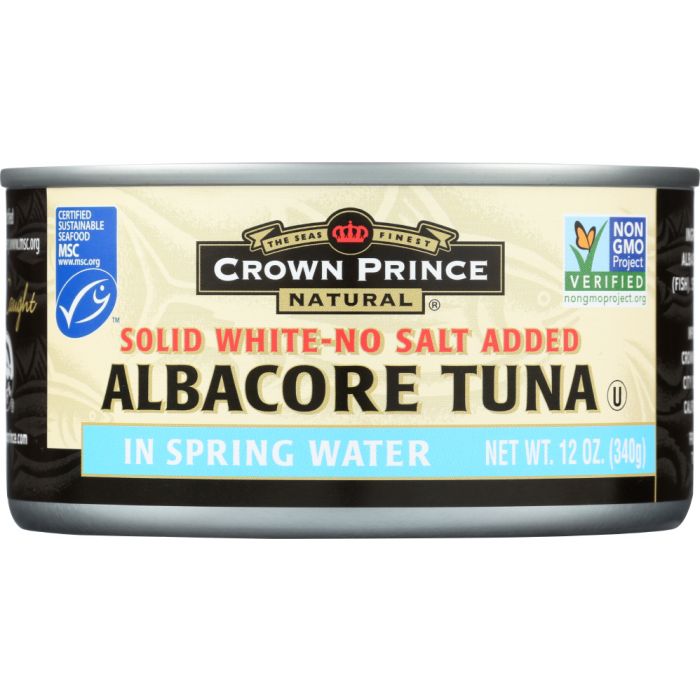 CROWN PRINCE: Albacore Tuna Solid White No Salt Added, 12 oz