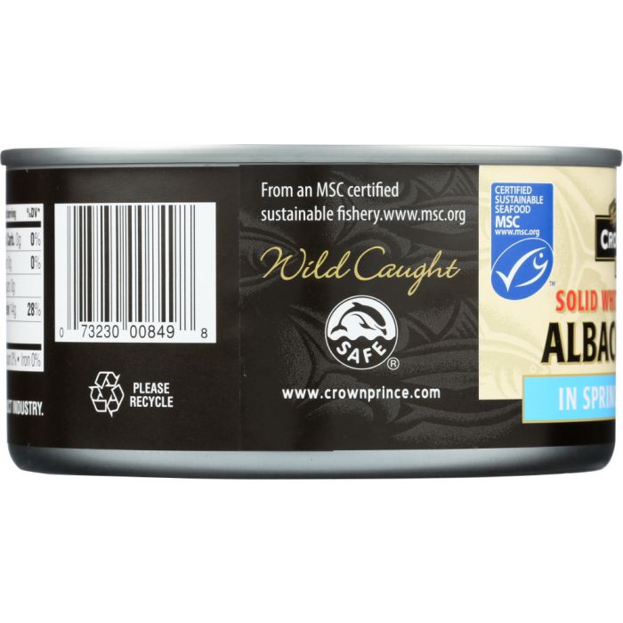 CROWN PRINCE: Albacore Tuna Solid White No Salt Added, 12 oz