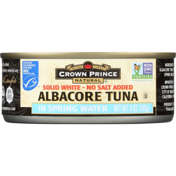 CROWN PRINCE: Solid White Albacore Tuna No Salt, 5 oz