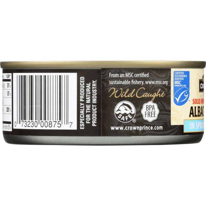 CROWN PRINCE: Solid White Albacore Tuna No Salt, 5 oz