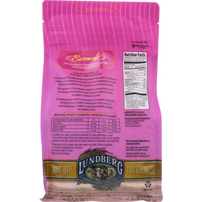 LUNDBERG: Gluten Free California White Jasmine Rice, 2 lb