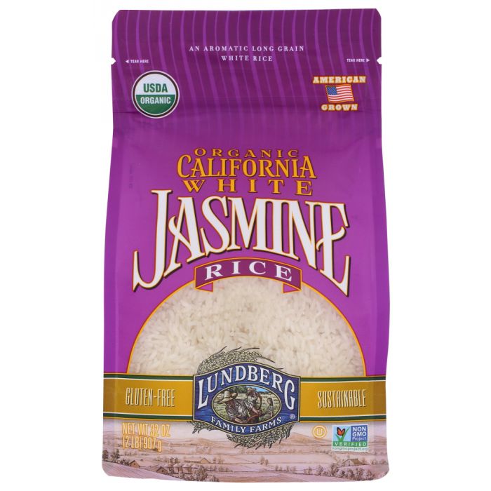 LUNDBERG: Organic California White Jasmine Rice, 2 lb