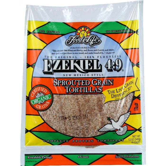 FOOD FOR LIFE: Ezekiel 4:9 Sprouted Grain Tortillas, 12 oz