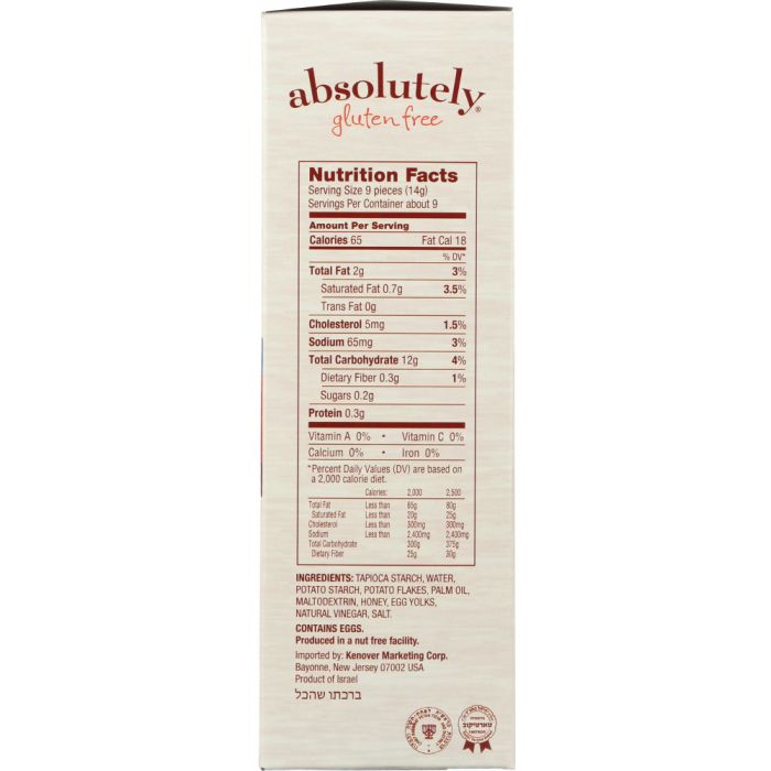 ABSOLUTELY GLUTEN FREE: Cracker Gluten Free Original, 4.4 oz