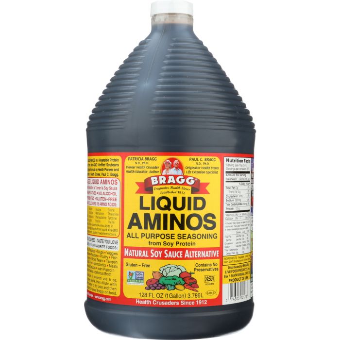 BRAGG: Liquid Aminos All Purpose Seasoning Natural Soy Sauce Alternative, 1 gallon