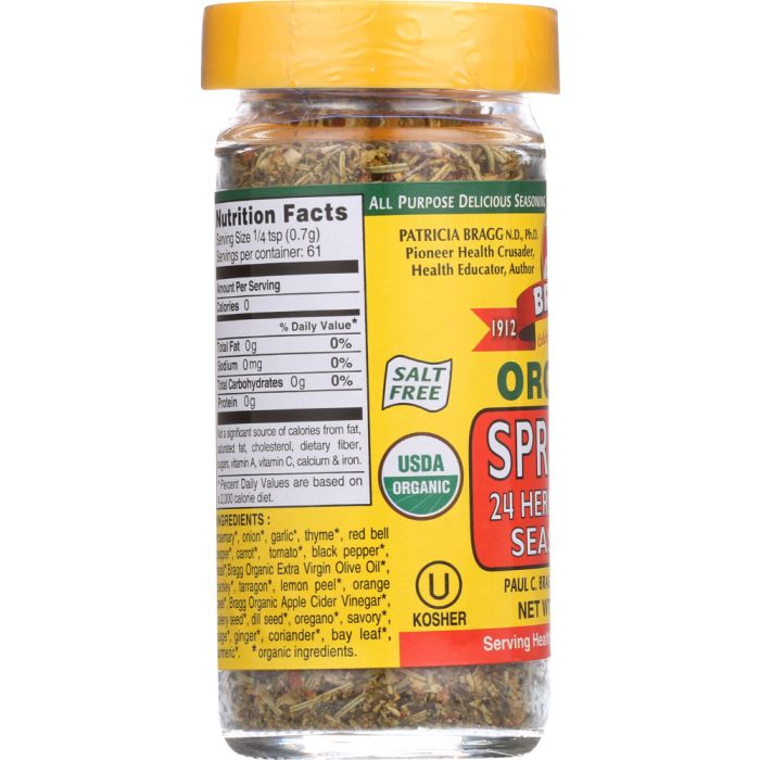 BRAGG: Organic Sprinkle 24 Herbs and Spices Seasoning, 1.5 oz