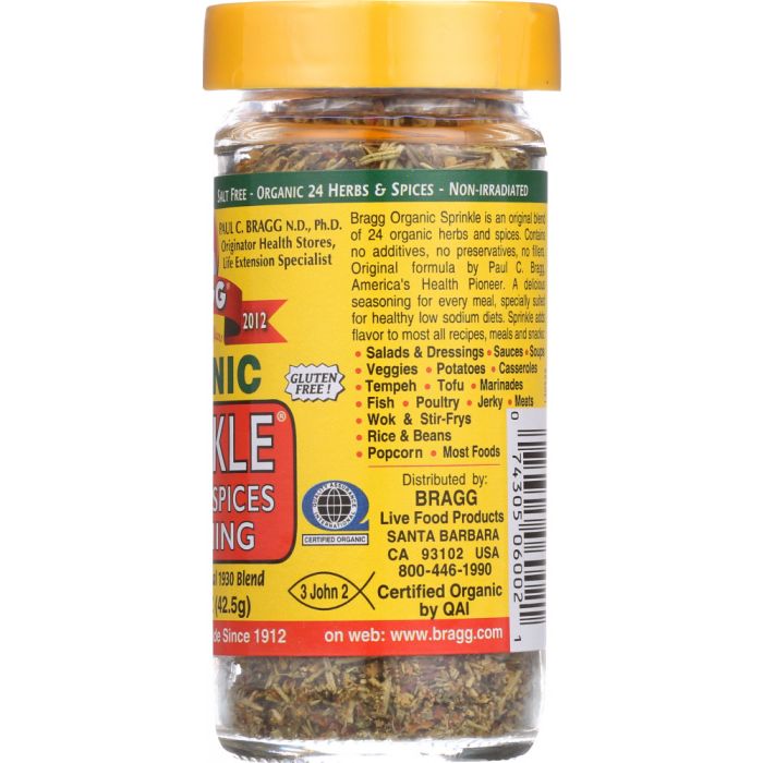 BRAGG: Organic Sprinkle 24 Herbs and Spices Seasoning, 1.5 oz