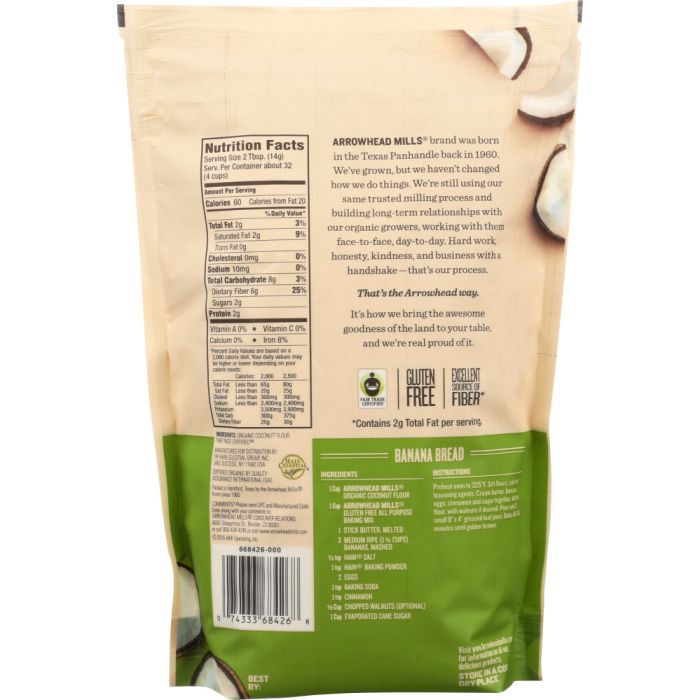 ARROWHEAD MILLS: Organic Coconut Flour, 16 oz