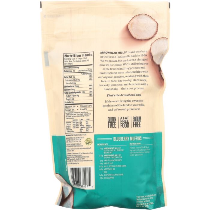 ARROWHEAD MILLS: Organic Tapioca Flour, 18 oz