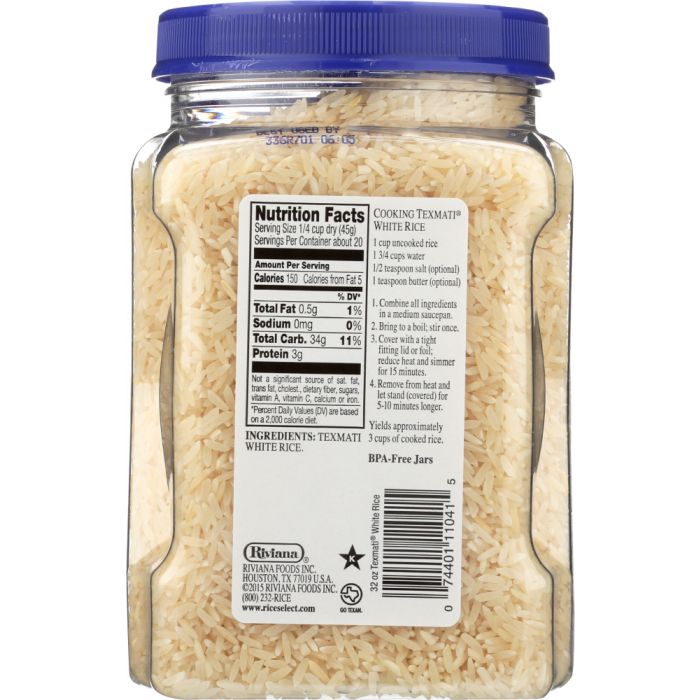 RICE SELECT: Texmati Long Grain American Basmati White Rice, 32 Oz