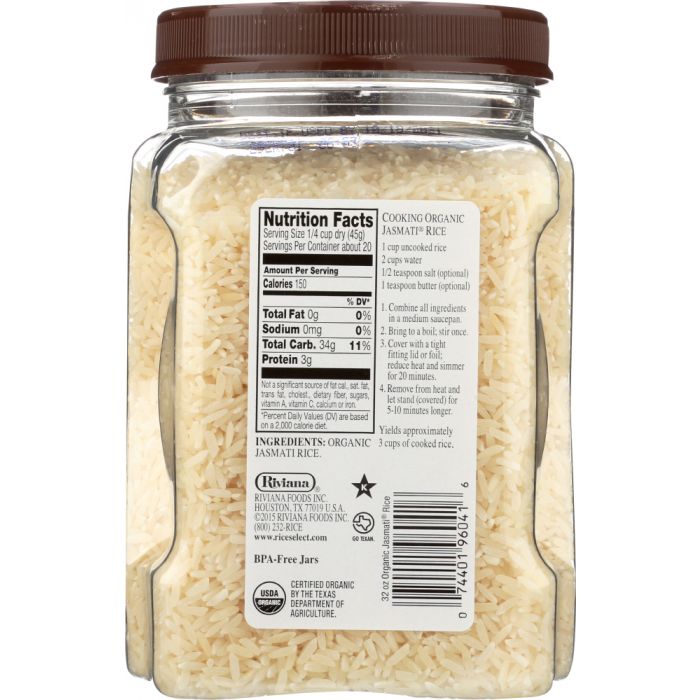 RICESELECT: Organic Jasmati White Rice, 32 oz