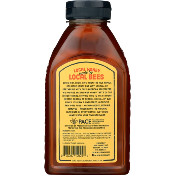 LOCAL HIVE: Raw & Unfiltered Wildflower Honey, 16 oz