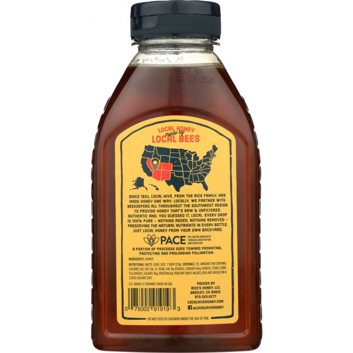 LOCAL HIVE: Raw and Unfiltered Southwest Honey, 16 oz